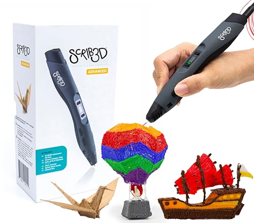 SCRIB3D Advanced 3D Printing Pen with 20 Feet of Filament, Stencil Book, and Project Guide - WoodArtSupply