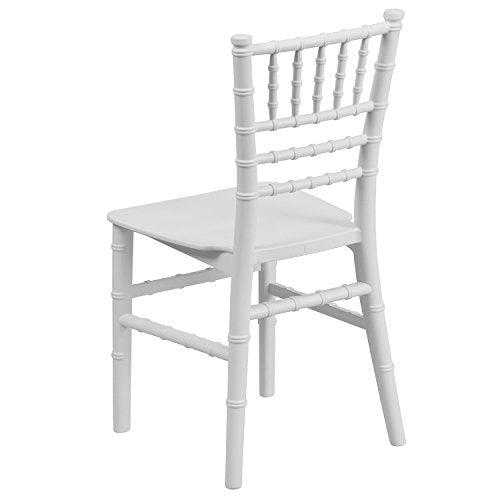EMMA + OLIVER Child’s All Occasion White Resin Chiavari Chair for Home or Home Based Rental Business EMMA + OLIVER