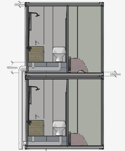 Double-Story House with Balcony. Fully Equipped Bathroom, 4-6 bedrooms prefab Container House. 20ft Combined Container Home with Stairs with Free Water Heater (40 ft) Free Bed - WoodArtSupply