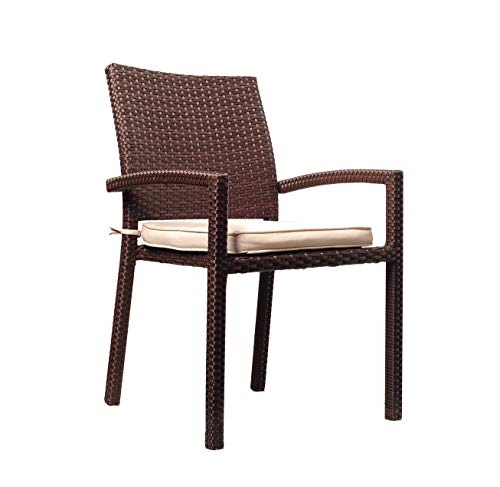 Amazonia Jefferson 13-Piece Patio Extendable Dining Table Set | Light Wicker Chairs | Ideal for Outdoors and Indoors, Brown-Teak Finish Amazonia