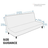 MAXIJIN Velvet Futon Cover Full Size Stretch Futon Mattress Cover Thick Soft Armless Sofa Bed Slipcover Plush Couch Furniture Protector with Elastic Bottom, Machine Washable (Gray) MAXIJIN