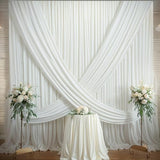 50×14ft Wrinkle Free Ivory Backdrop Curtain, Soft Silky Easy to Drape Cream Wedding Drapes for Backdrop, 10 Panels 5×14ft Photo Backdrop Curtains for Parties Birthday Photography Background Cloth NSSONBEN