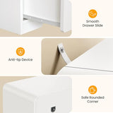 RoyalCraft White 3 Drawer Nightstand, Modern Painted Bedside Table with U-Shaped Handles, Wood Tall End Table for Bedroom, Entryway RoyalCraft