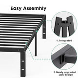 Sweetcrispy Queen Bed Frame - Heavy Duty Metal Platform Bed Frames Queen Size with Storage Space Under Frame, No Box Spring Needed, 14 Inches, Sturdy Steel Slat Support Sweetcrispy