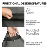 loriano Patio Furniture Covers 4 Piece, Outdoor Furniture Covers Waterproof, 600D Heavy Duty Lawn Patio Covers Set Grey-Black loriano