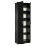 Madesa Pantry Storage Cabinet Armoire Closet with 2 Doors and 5 Utility Shelves 23" L Wooden Organization Unit for Bedroom, Office, Laundry Room, Kitchen, and Garage - Black Madesa