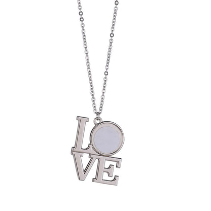 Stebcece Love Heart Pendant Necklace Sublimation Blanks Photo Necklace Hot Transfer Printing Couple Jewelry Party Favor Crafts