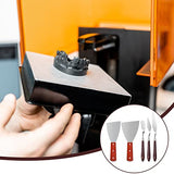 5 Pcs 3D Printer Scraper 3D Printer Accessories 3D Printer Removal Tool Kit Scraper Stainless Steel Enhanced Version Knife with Sturdy Wooden Handle for Easy Separation of Prints Minatee