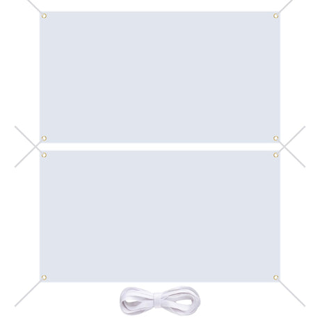 2 Pcs Blank Banners, Large White Thick Polyester Oxford Cloth Sublimation Banner with Hanging Rope, Blank DIY Signs for Outdoors Indoors Display Business Office Supply and Party Decoration(3.3x6Ft) GCTWFYK