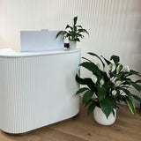 M2 Retail Modern Reception Desk with Counter, White Upgraded Front Counter Table for Beauty, Spa, Nail, Hair Salon, Lobby, 1500 * 600 * 1000mm(59 * 24 * 39'') M2 Retail