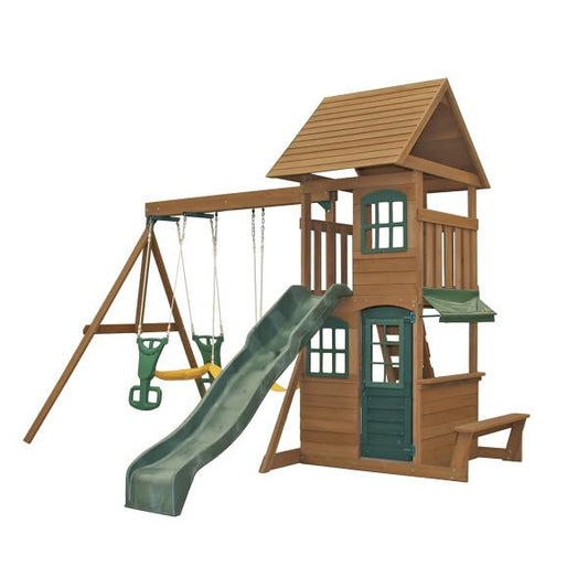 KidKraft Windale Fort Swing Set - WoodArtSupply