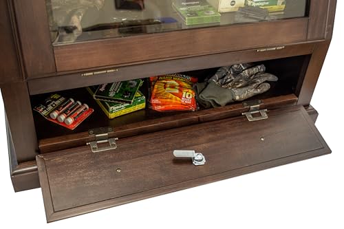 American Furniture Classics Model 858, 12 Gun Cabinet with Slanted Base and Tempered Glass, Espresso American Furniture Classics