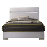 Acme Naima II Wooden King Panel Bed in White ACME Furniture
