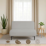 Full Size Armless Futon Covers - 100% Egyptian Cotton Futon Slipcovers - Zippered Couch Cover Sofa Bed Protector, Sleeper Sofa Cover, Machine Washable, Silver Yarns of Cotton