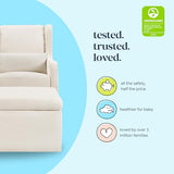 Carter's by daVinci Adrian 360° Swivel Glider Chair w/ Storage Ottoman - Water & Stain Resistant Rocking Chair Glider - GREENGUARD Gold & FSC Certified Glider Rocking Chair for Nursery & Living Room DaVinci