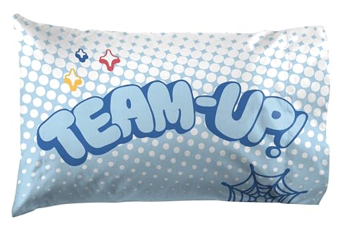 Jay Franco Kids Sheet Set with Fitted, Flat Sheets & Pillow Cover - Ultra-Soft Bedding with Pillowcase for Room Decor, Multi - Spidey & Friends, 4 Piece Queen Jay Franco