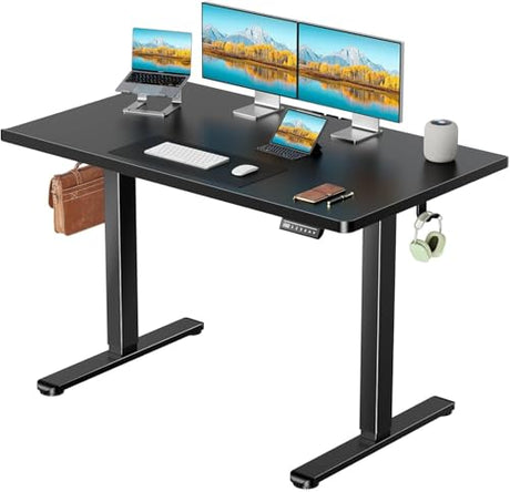 Marsail Electric Standing Desk with One-Piece Desktop,48 x 30 inch Height Adjustable Office Gaming Computer Desk with Deeper Tabletop, Home Office Stand up Desk with 4 Memory Presets, (2 Packages) Marsail