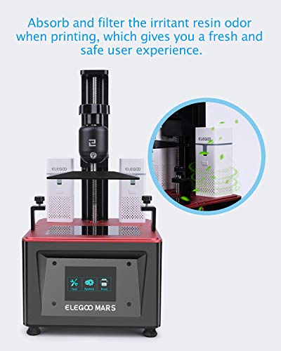 ELEGOO Mini Air Purifier with Activated Carbon Filter and Universal Adaptor for LCD/DLP/MSLA Resin 3D Printer(Pack of 2) ELEGOO