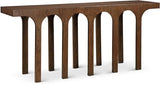 Meridian Furniture 99076Brown-T Westfield Collection Art Deco Console Table with Rich Brown Finish, Oak Veneer, Mixture of Solid Wood and MDF, 70" W x 18" D x 31" H, Brown Meridian Furniture