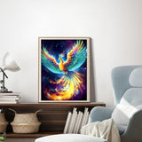 YEEIFFD 5D Adult Diamond Painting Kit Light Phoenix Diamond Painting Full Diamond Gemstone Painting Suitable for Relieving Emotions Phoenix Diamond Dots Art Crafts 12x16inch YEEIFFD