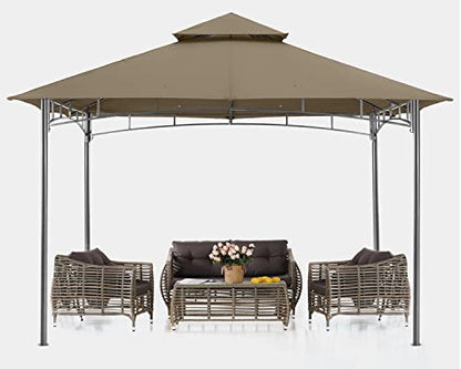 ABCCANOPY Gazebos for Patios 8x8 - Outdoor Steel Frame Gazebo for Lawn Backyard Garden Deck (Khaki)