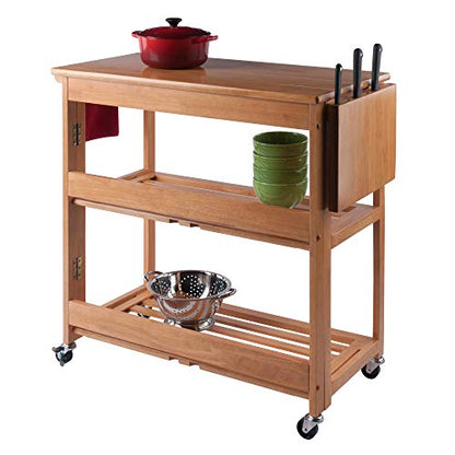 Winsome Radley Kitchen Cart, Light Oak - WoodArtSupply