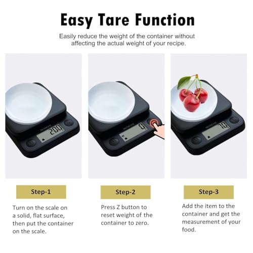 Food Scale Kitchen Scale Weight Grams and Ounces Small Digital Scale for Weight Loss Baking Cooking Coffee of NUTRI FIT, Max 11lb 0.5g Increment, LCD Smart Tare, Easy to Use for Travel, AAA Battery