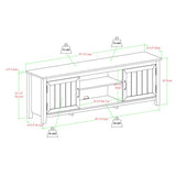 Walker Edison Ashbury Coastal Style Grooved Door TV Stand for TVs up to 80 Inches, 70 Inch, Rustic Oak Walker Edison