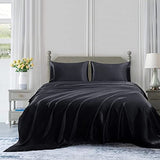 Homiest Satin Flat Sheet - Twin Size, Black, Luxury, Ultra Soft Single Sheets Sold Separately Homiest