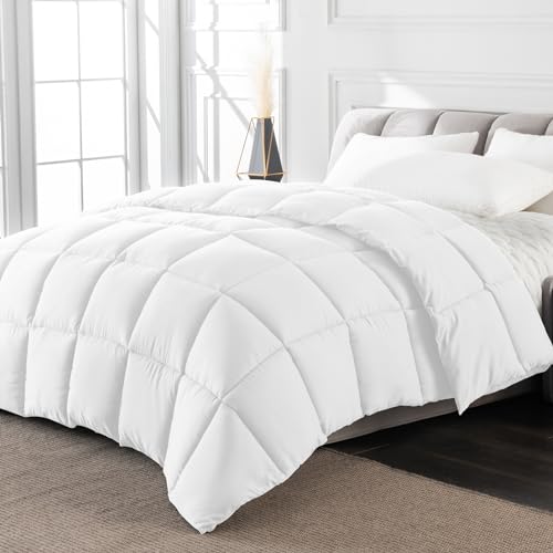 Minoroty Twin Comforter Duvet Insert - All Season Down Alternative Quilted Bed Comforters Twin Size with Corner Tabs - Machine Washable - White Minoroty
