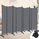 Room Divider 8 Panel Room Dividers/Wheels, Fabric Room Divider Panel for Office Room Partitions and Dividers, Portable Partition Wall Divider for Room Separation, Freestanding Privacy Screen Indoor HOMSCREENER
