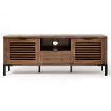 Bme 63 Inch Modern Farmhouse 5 Minutes Assembled 2 Doors & 1 Drawer, Console Table 65 Inches, Living Room, Millie Rustic TV Stand, Rustic Chestnut Bme