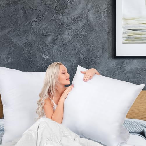 Utopia Bedding 28x28 Pillow Inserts, Set of 2, White – Indoor Decorative Throw Pillows for Bed, Sofa & Couch – Soft, Supportive & Fluffy Cushion Inserts Utopia Bedding
