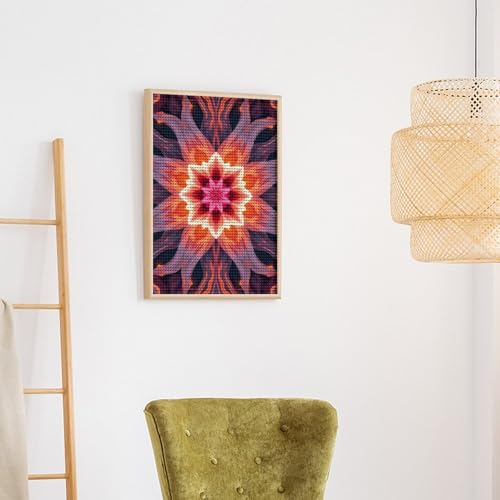 TZTTZT Diamond Art Kits for Adults - Fiery Floral Kaleidoscope Pattern Diamond Painting Kits for Adults Beginner, Frameless Diamond Painting Craft for Home Wall Decor TZTTZT