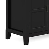SIMPLIHOME Burlington SOLID WOOD 72 Inch Wide Transitional TV Media Stand in Black for TVs up to 80 Inches, For the Living Room and Entertainment Center SIMPLIHOME