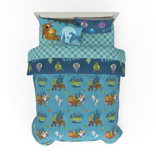 Franco Scooby Doo Scoobtober Bedding 7 Piece Super Soft Reversible Comforter and Sheet Set with Sham, Full, (Officially Licensed Product) Franco
