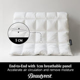 Beautyrest Goose Down Fiber Comforters Twin Size, All Season Luxury White Duvet Insert, 100% Cotton Fabric, Hotel Collection Fluffy Breathable Bedding Comforters, 8 Corner & Center Loops, 68x90 Inch Beautyrest