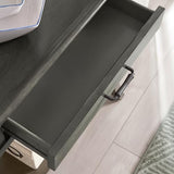 Topol Tray Edge Solid Wood Console Table with Drawer and Shelf, Smoke Gray Wash, Perfect for Entryways, Hallways, and Living Rooms – Leick Home, 10127-GR Leick Home