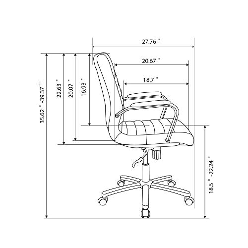 Realspace® Modern Comfort Winsley Bonded Leather Mid-Back Manager Office Chair, Brown/Black, BIFMA Compliant Realspace