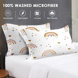 WeCozy Twin Size Comforter Set with Pillowcase, Cute Boho Rainbow Bohemian Nursery Soft 2 Pcs Bedding for Kids and Adults Bedroom Bed Decor WeCozy