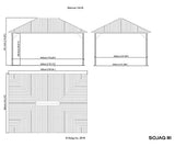 Sojag 12' x 16' Genova II Hardtop Gazebo Outdoor Weather-Resistant Aluminum Frame Shelter with Mosquito Net Black,Brown Sojag