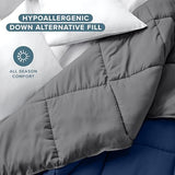 Bare Home Comforter - Twin/Twin Extra Long - Reversible Colors - Goose Down Alternative - Ultra-Soft - Premium 1800 Series - All Season Warmth - Bedding Comforter (Twin/Twin XL, Dark Blue/Grey) Bare Home