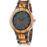 BOBO BIRD Men's Zebra Wood Watch Analog Quartz Lightweight Handmade Wooden Sports Casual Watches BOBO BIRD