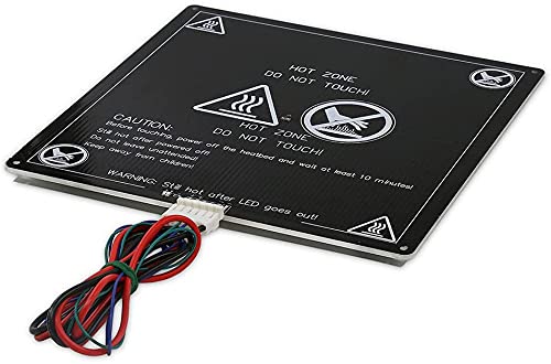 Aluminum MK2 MK3 12V Heated Bed Hotbed Upgrade with Hotbed Wire Cable Line for Anet A8 A6 3D Printer, Black 220x220mm WoodArtSupply