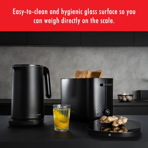 ZWILLING Enfinigy Digital Kitchen Food Scale, Max weight 22lbs, Grams & Ounces, 0.1-gram Accuracy, Black ZWILLING