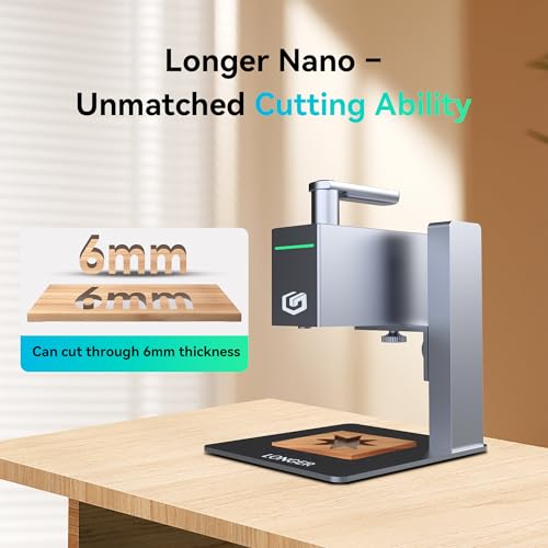 Longer Nano Laser Engraver Machine with 6W Diode, 5000mm/s High Speed & 0.05mm Precision - Portable Handheld Laser Cutter for Wood, Metal, Leather, Jewelry Longer