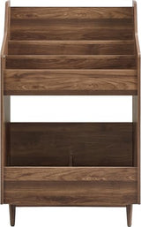 Crosley Furniture Liam Vinyl Record Storage Stand, Tiered Storage Shelves for Records, Walnut Crosley Furniture