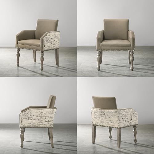 Roundhill Furniture Birmingham 8-Piece Dining Set: Extendable Table with 4 Side Chairs, 2 Armchairs, and a Nailhead Bench, Driftwood Finish Roundhill Furniture