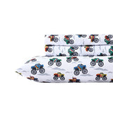 Poppy & Fritz Kids, Full Sheet Set, Stain Resistant Kids Bedding, Soft & Cozy Toddler Bedding Set (Trucks Grey, Full) Poppy & Fritz
