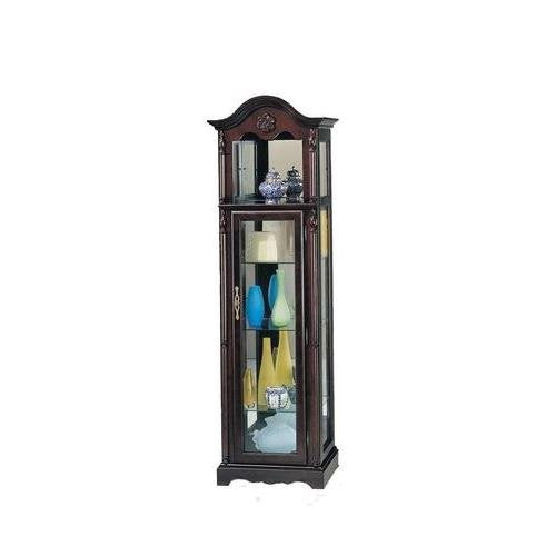 Acme Lindsey Wooden Frame Curio Cabinet with Glass Door in Cherry